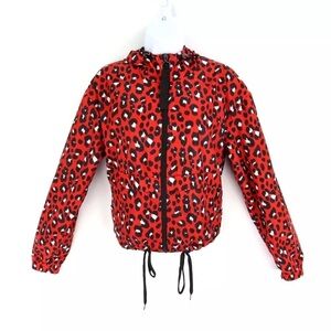 Me Jane Hooded Windbreaker Cheetah Print